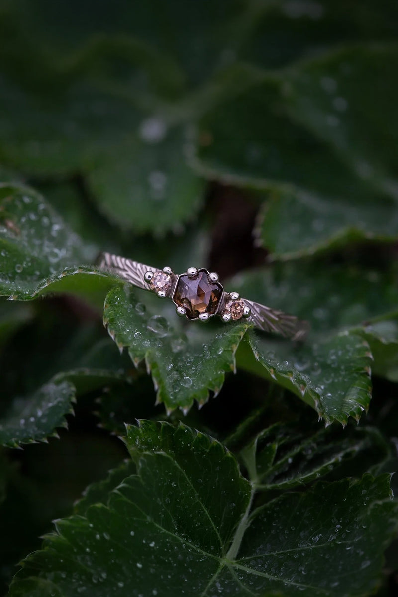 White gold ring with diamond