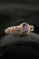 Red gold ring with tourmaline