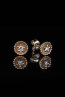 Yellow gold earrings "Sun Crown"