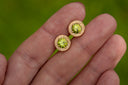 Yellow gold earrings with green sapphires