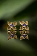 Earrings flowers with tanzanites