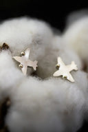 Silver earrings with gold "Airplanes"