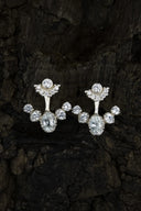 Silver earrings ear jacket