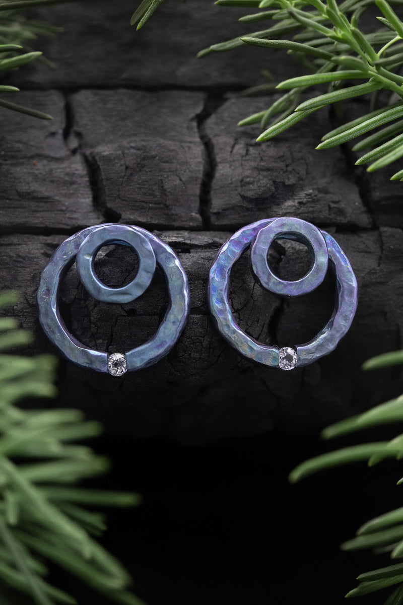 Colorful "Ear jacket" earrings