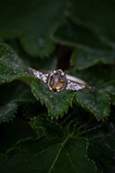 White gold ring with diamond and brilliants