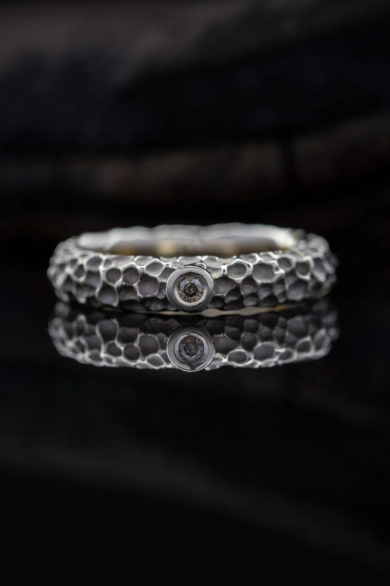 White gold ring with diamond