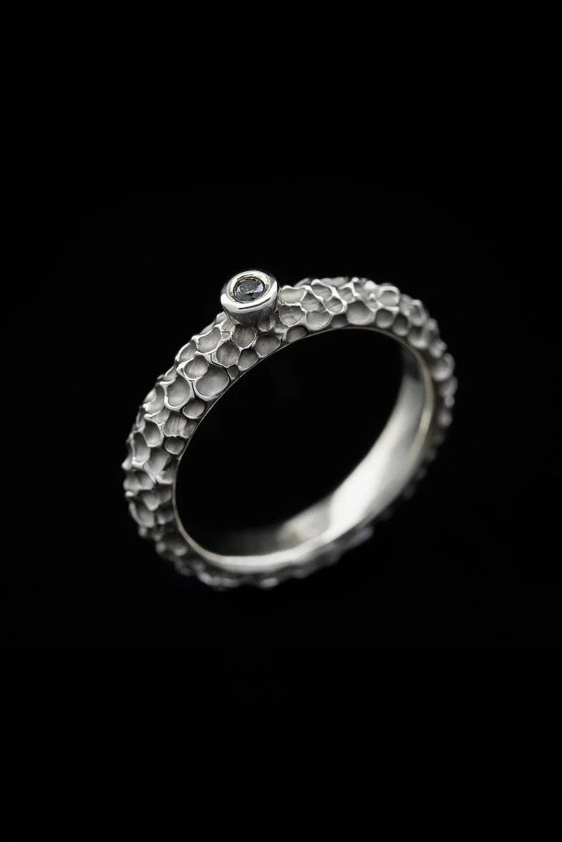 White gold ring with diamond