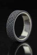 Titanium and white gold ring "National band"